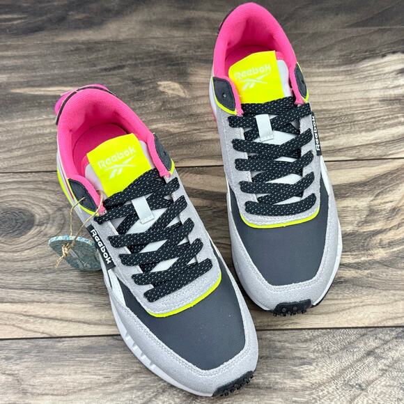 NIB Reebok Forte Racer 7.5M 38 Lifestyle Sneaker Shoes Pink Gray Yellow - Picture 3 of 12